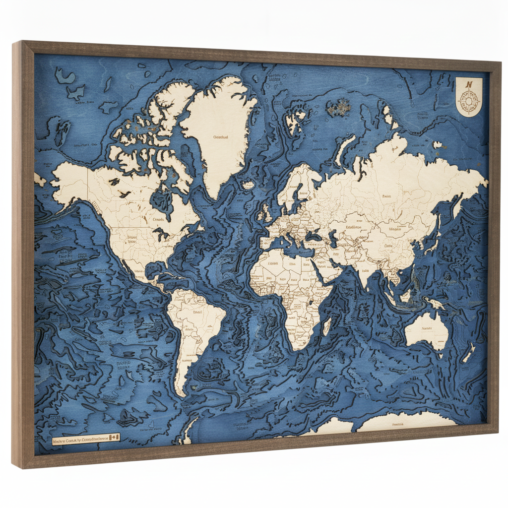 WORLD MAP 3D wooden wall map 