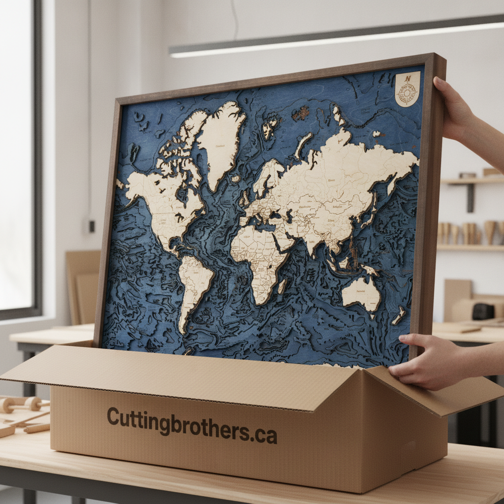 WORLD MAP 3D wooden wall map 